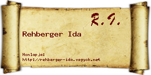 Rehberger Ida névjegykártya